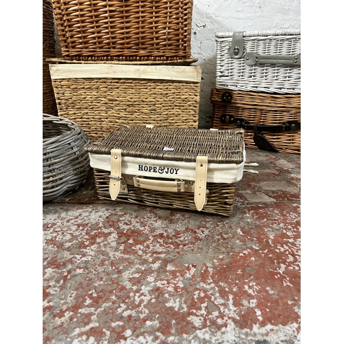 154 - Seven wicker baskets