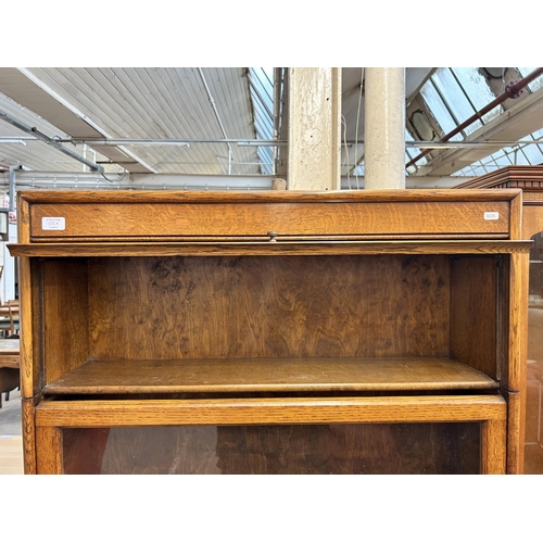 155A - An early 20th century Globe Wernicke style oak five section stacking bookcase - approx. 175cm high x... 