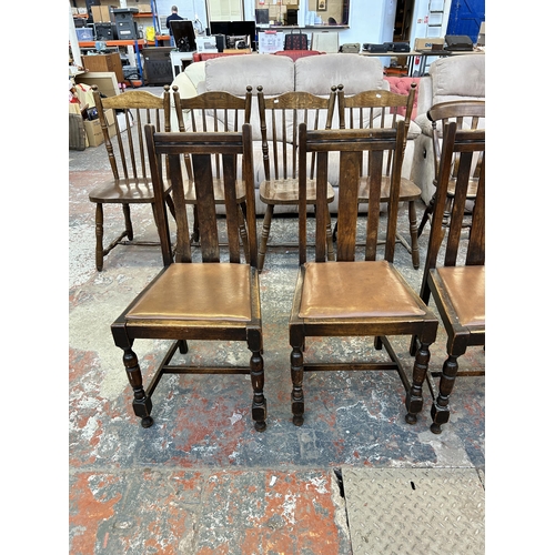 161 - Four oak dining chairs