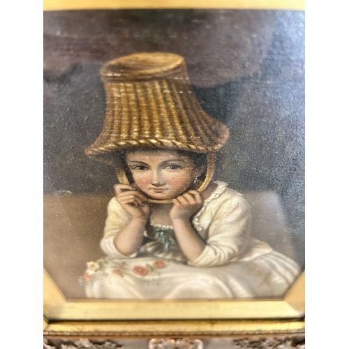 167 - A 19th century gilt framed portrait oil on canvas signed A. Bouverie - approx. 34cm high x 30cm wide