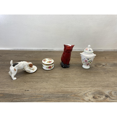 239 - Six ceramic items, two Royal Doulton lady figurines - Kirsty HN2381 and My Love - HN2339, Royal Doul... 