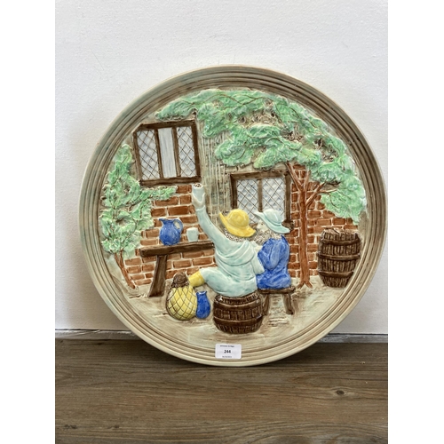 244 - Seven ceramic items, six pieces of H. J. Wood Ltd hand painted pottery and one Price Kensington Cott... 