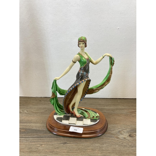 266 - Three Art Deco style resin lady figurines to include A. Santini, The Leonardo Collection etc. - larg... 