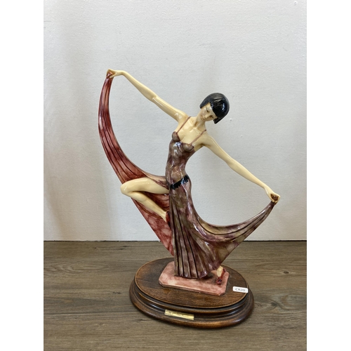 266 - Three Art Deco style resin lady figurines to include A. Santini, The Leonardo Collection etc. - larg... 