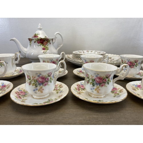 270 - A collection of Royal Albert bone china to include eight Moss Rose cups and saucers, Old Country Ros... 