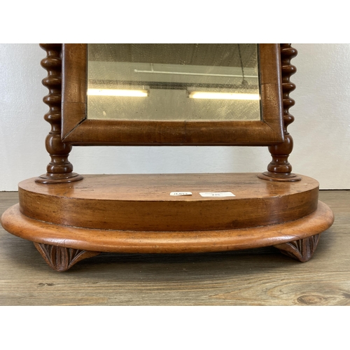 276 - A Victorian mahogany vanity swing mirror with original plate glass and bobbin turned column supports... 