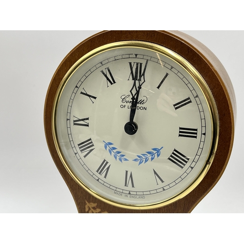 184 - Two Comitti of London Balloon quartz mantel clocks with Wedgwood pale blue Jasperware cameos - appro... 