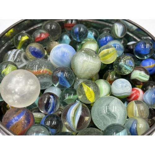 195 - A collection of vintage glass marbles