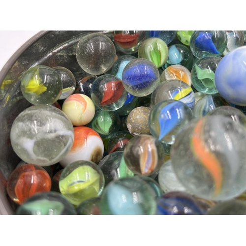 195 - A collection of vintage glass marbles