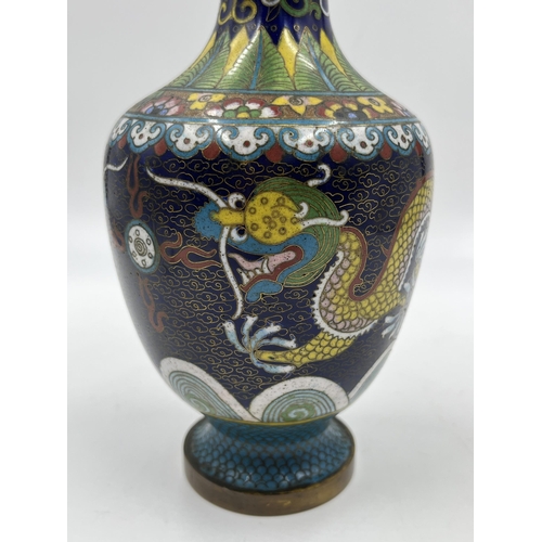 209 - A Chinese cloisonné dragon pattern vase - approx. 20cm high