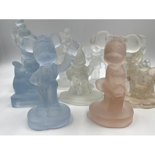 220 - Nine Walt Disney Productions crystal figurines - largest approx. 17cm high