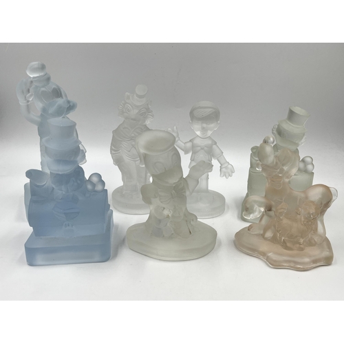 220 - Nine Walt Disney Productions crystal figurines - largest approx. 17cm high