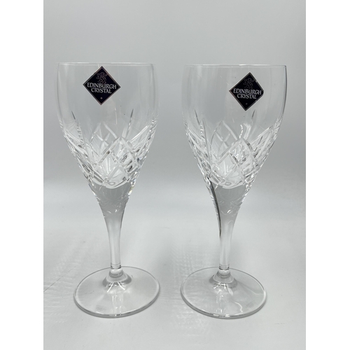 221 - Two boxed pairs of Edinburgh Crystal wine glasses