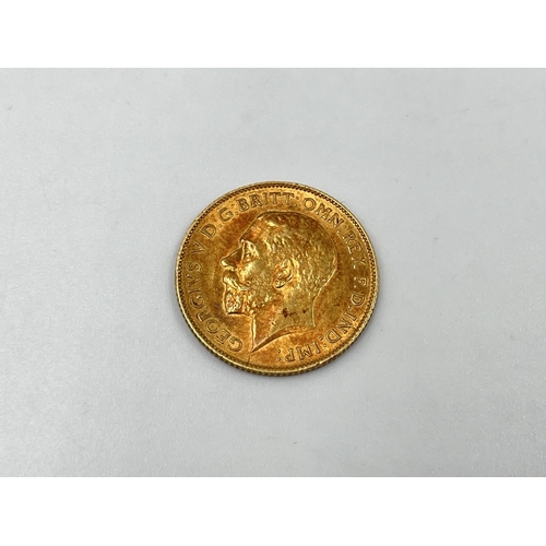 2336 - A 1911 George V 22ct gold half sovereign - approx. gross weight 4g