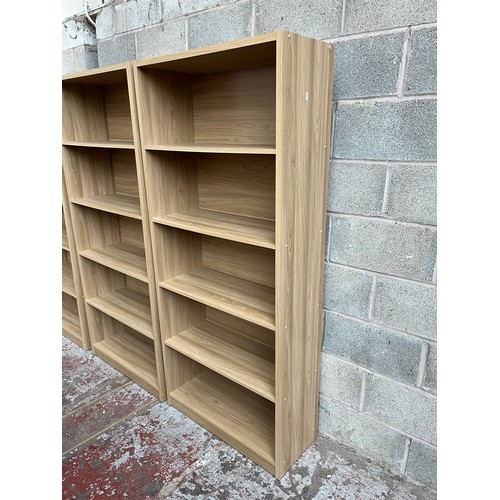 3A - A modern oak effect five tier bookcase - approx. 182cm high x 80cm wide x 33cm deep