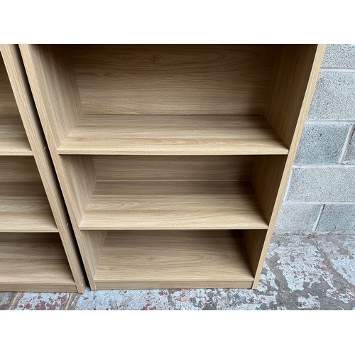 3A - A modern oak effect five tier bookcase - approx. 182cm high x 80cm wide x 33cm deep