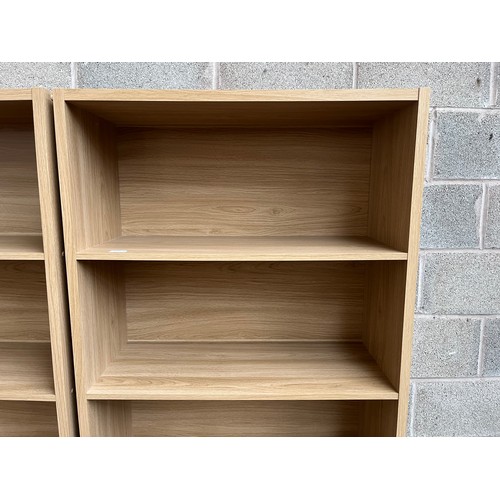 3A - A modern oak effect five tier bookcase - approx. 182cm high x 80cm wide x 33cm deep