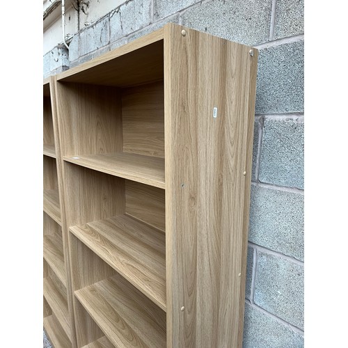 3A - A modern oak effect five tier bookcase - approx. 182cm high x 80cm wide x 33cm deep