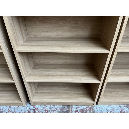 3B - A modern oak effect five tier bookcase - approx. 182cm high x 80cm wide x 33cm deep