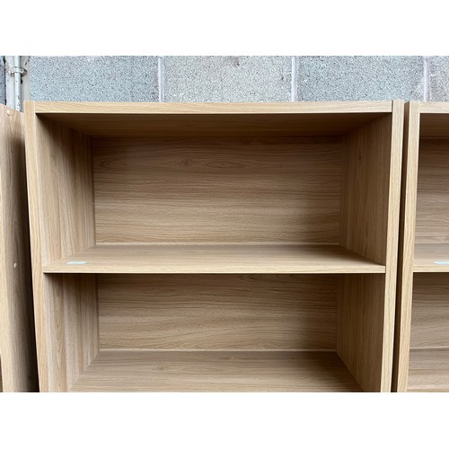 3B - A modern oak effect five tier bookcase - approx. 182cm high x 80cm wide x 33cm deep