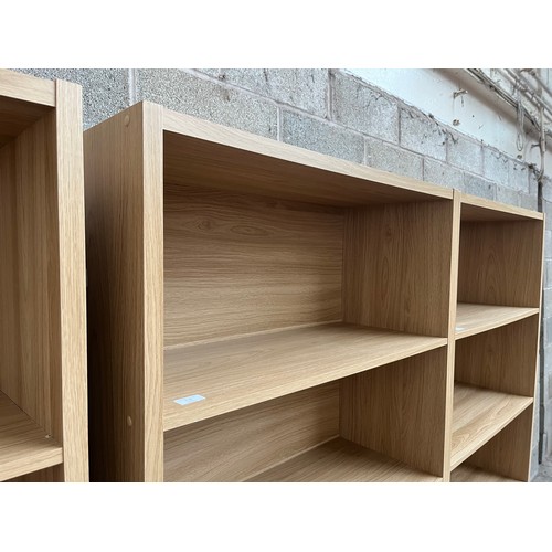 3B - A modern oak effect five tier bookcase - approx. 182cm high x 80cm wide x 33cm deep