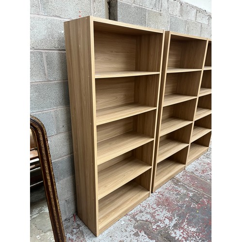 3C - A modern oak effect five tier bookcase - approx. 182cm high x 80cm wide x 33cm deep