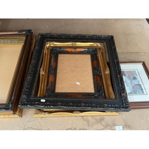 183 - Ten items, eight photo frames - largest approx. 88cm x 79cm and two framed C. P. Mayer pencil signed... 