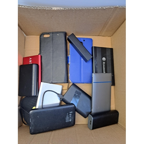 660 - A collection of power banks, phone cases, chargers etc.