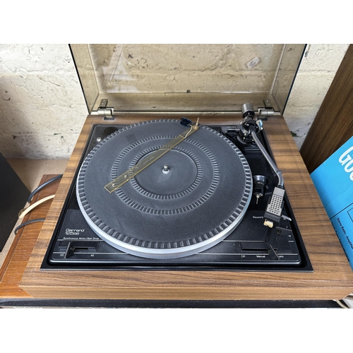 637 - Three items of vintage hi-fi, one Garrard 125SB two-speed belt-drive turntable, one Goodmans Module ... 