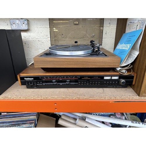 637 - Three items of vintage hi-fi, one Garrard 125SB two-speed belt-drive turntable, one Goodmans Module ... 