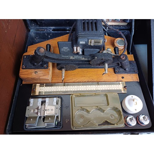 628 - Seven items, two British Thomson-Houston 16mm film projectors, one N.Marshall projector, one box con... 