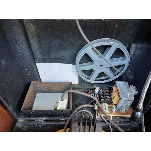 628 - Seven items, two British Thomson-Houston 16mm film projectors, one N.Marshall projector, one box con... 