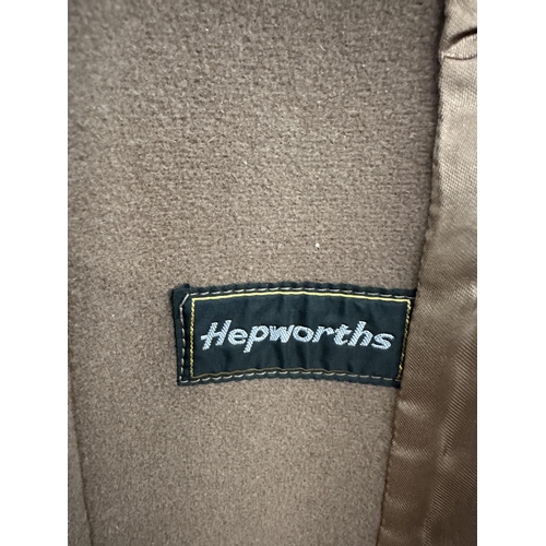 516 - A Hepworths pure new wool American officer's overcoat with brown leather buttons