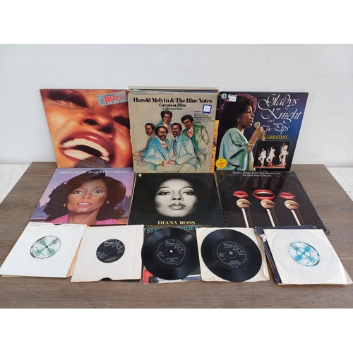 726 - A collection of soul and Motown vinyl records to include Diana Ross, Dionne Warwick, The Drifters, S... 