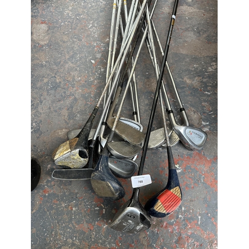 788 - A collection of golf clubs to include Senior Progen, Tour2Model etc.