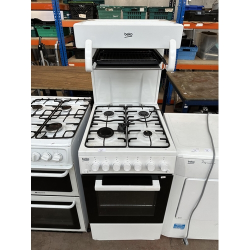 775 - A Beko KA52NE 50cm single oven, four burner hob, eye level grill gas cooker