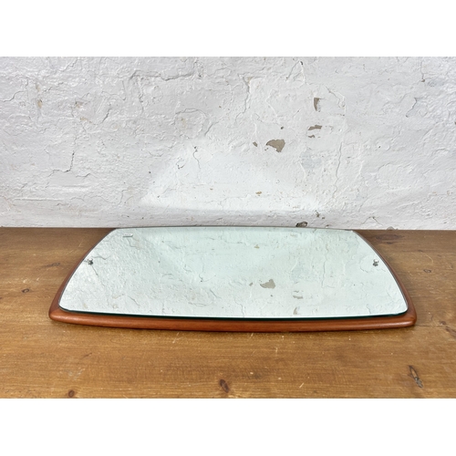 210 - A mid 20th century teak framed wall mirror - approx. 67cm high x 38cm wide