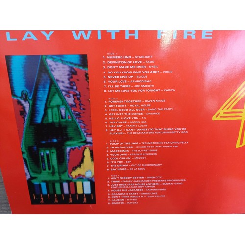 710 - A collection of LP vinyl record compilations to include Deep Heat Play With Fire 4, The Hits Album 1... 