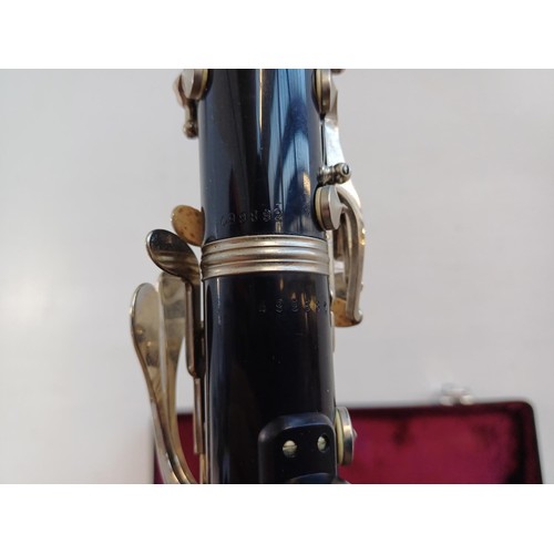 730 - A cased Blessing clarinet with Rico Royal mouthpiece, reeds and cork grease