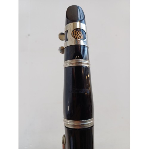 730 - A cased Blessing clarinet with Rico Royal mouthpiece, reeds and cork grease