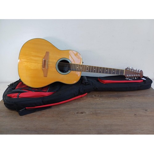 735 - An Applause by Ovation AE135 bowl-back twelve string electro-acoustic guitar with case - made in Kor... 