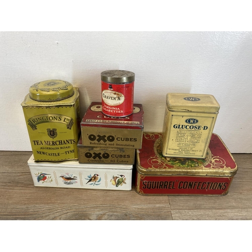 327 - A collection of vintage tins to include Gallaher Ltd. of Belfast and London Gold Bond Mixture, Crave... 