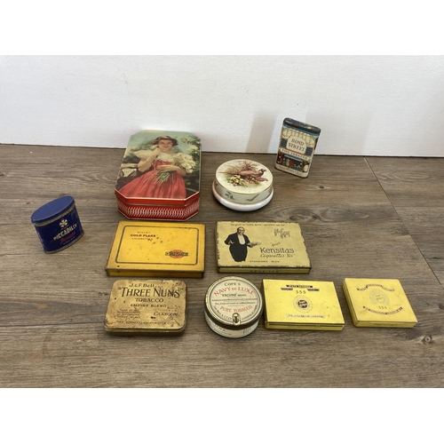 327 - A collection of vintage tins to include Gallaher Ltd. of Belfast and London Gold Bond Mixture, Crave... 