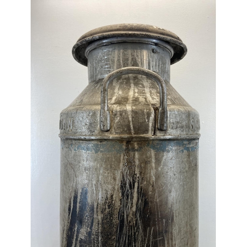 343 - A mid 20th century Smiths Hygienic galvanised milk churn - approx. 74cm high