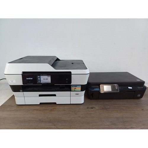 698 - Two printers, one Brother MFC-J6920DW A3 colour multifunction inkjet and one HP Photosmart 5520 all-... 