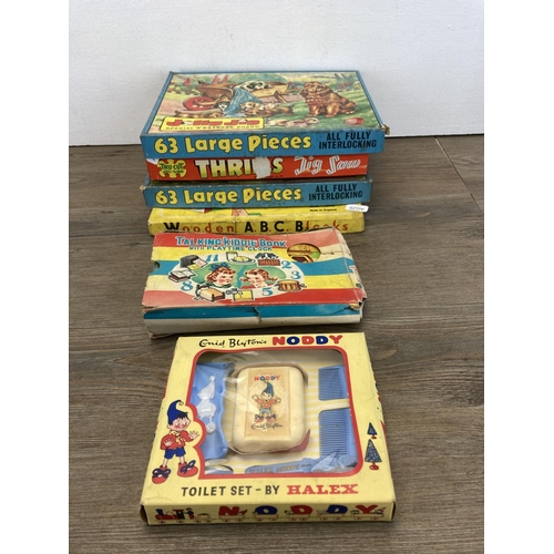 369 - A collection of mid 20th century jigsaw puzzles to include Thrills, Jolly Jig, Junior treasure etc.