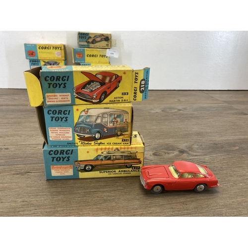 379 - Ten mid 20th century boxed Corgi Toys diecast model vehicles, Ford Thunderbird - Open Sports - no. 2... 