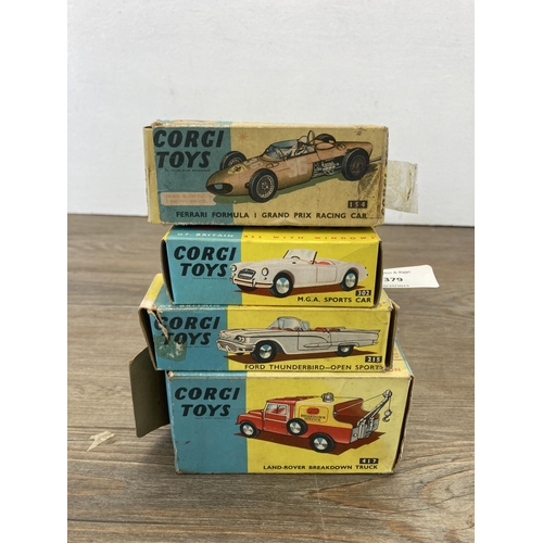 379 - Ten mid 20th century boxed Corgi Toys diecast model vehicles, Ford Thunderbird - Open Sports - no. 2... 