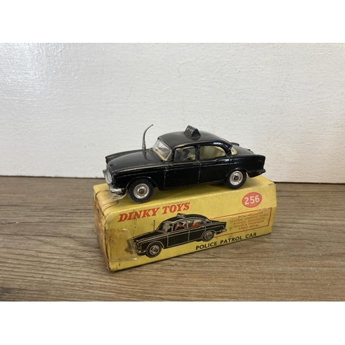 381 - Ten mid 20th century boxed Dinky diecast model vehicles, U.S.A. Police Car - no. 258, M.G.B. Sports ... 