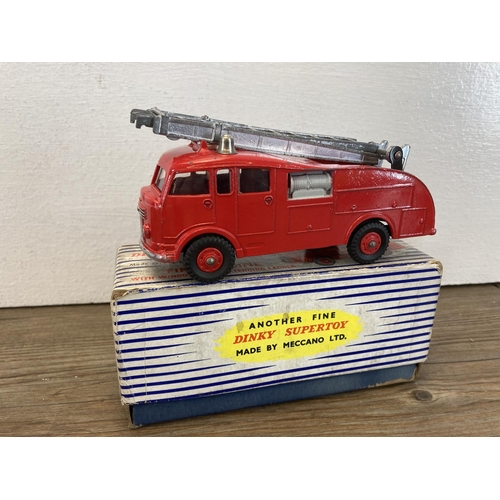 381 - Ten mid 20th century boxed Dinky diecast model vehicles, U.S.A. Police Car - no. 258, M.G.B. Sports ... 